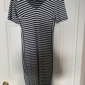 Black and White Horizontal Striped Dress